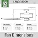 Hunter 52 inch Indoor Ceiling Fan No Light with Pull Chain - Black Ceiling Fan without Light, Standard Mount, 5 Blades, For Bedroom, Living Room, or Kitchen - Builder Elite 53243, Matte Black
