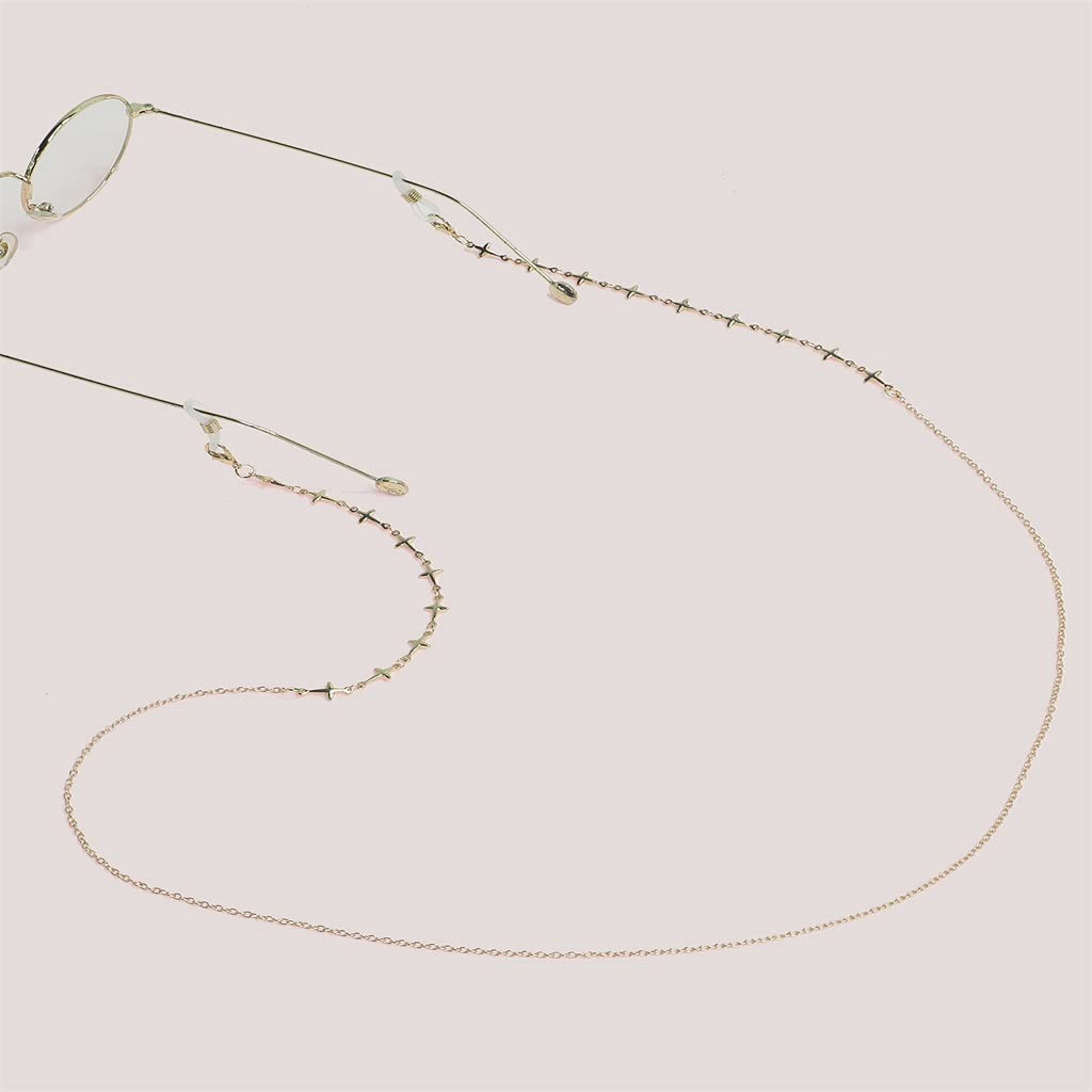 Mode Gold Rhombus Geometrische Perlen Brillenkette Brillenseil Brillenkette