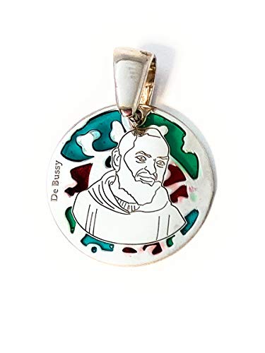 Médaille Padre Pio en argent et émail pour raviver la paix intérieure