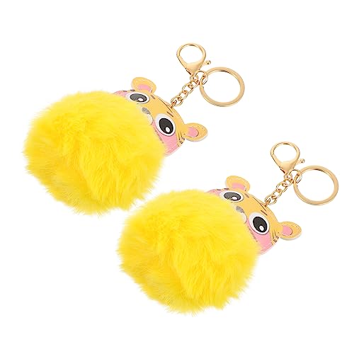 OUNONA 2Pcs Adorable Tiger Key Chain Bag Pendant Decor Unique Animal for Car Backpack Accessory Lightweight and Attractive Present for All Ages
