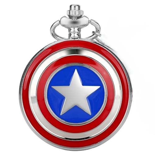 Image of Vintage Quartz Pocket Keychain for Men & Women - Classic Retro Antique Style Anime Marvel Super Hero Timepiece, Decorative Accessory for Bags and Backpacks.
