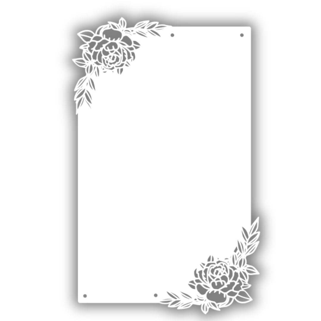 Tableau Magnétique motif fleurs Blanc 30x50 cm