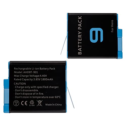E-yiiviil Batería de repuesto AHDBT-901 compatible con GoPro Hero 9 Black GoPro Hero 10 Black
