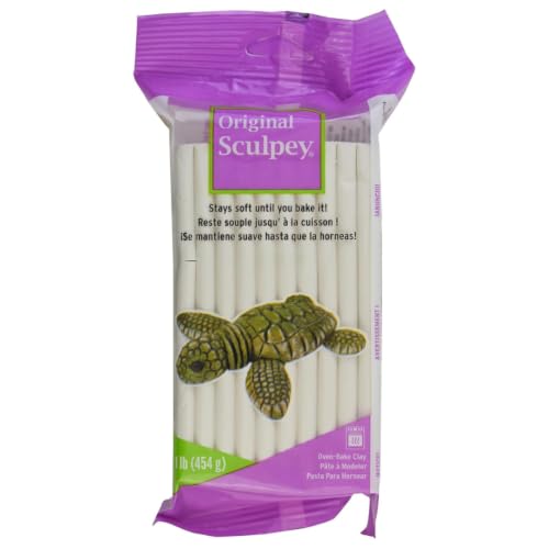Image of Sculpey Original Oven-Bake Polymer Clay, White, 1 lb. /Pack, 3 Packs