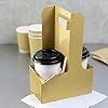 FMP Brands 15 Pack 2 Cup Drink Carrier With Handle, Sturdy Kraft