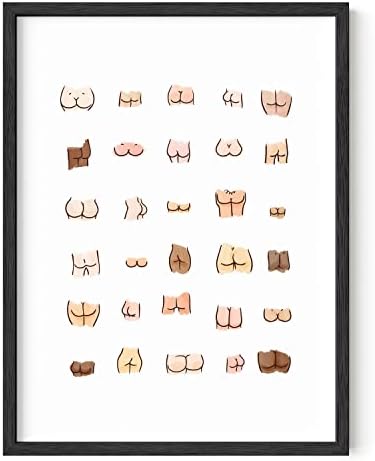 HAUS AND HUES Funny Butts Collage Cute Bathroom Decor Art Print S...