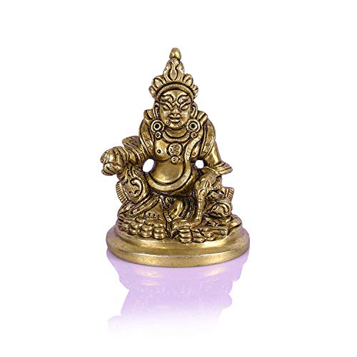 CraftVatika Brass Lord kuber Statue of Wealth vastu Kuvera Idol for puja Spiritual Gifts Decorative Showpiece for Home Temple & Living Room