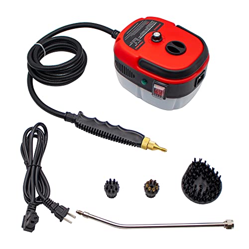 Jieotwice High Pressure Steam Cleaner for Home Kitchen Carpet Sofa Commercial Car Portable 2500W Powerful Cleaning Machine 3BAR 110V (Red)