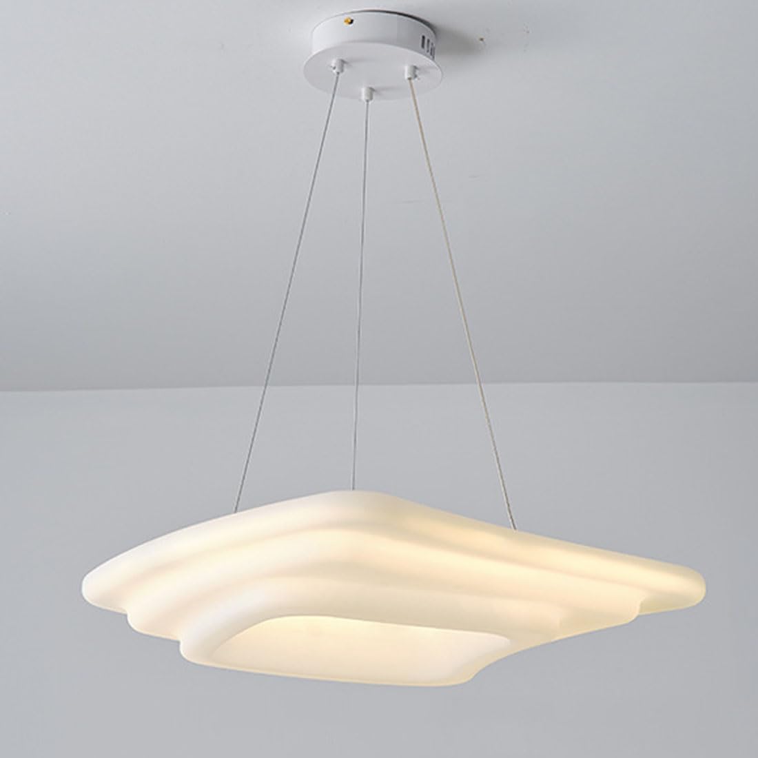 HXYSXHJUO LED minimalist creative cookie living room chandelier, modern cream style ceiling light, simple bedroom fan light,chandeliers