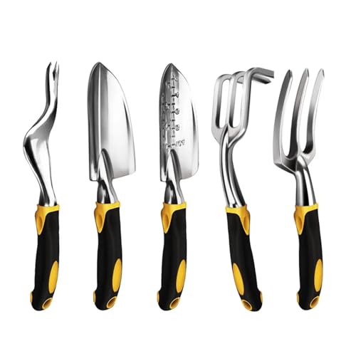 Garden Tool Hand Trowel Rake Cultivator Weeder Tools With Ergonomic Handle Garden Lawn Farmland Transplant Gardening Bonsai Tool(5 pcs)