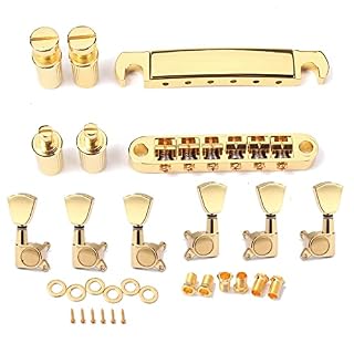 FLFL Chevilles Cordes Guitare Colepiece De Pont D’alliage d’or + 3R3L Touches De Réglage Fermées PEGUES Set pour LP… - Les Beatles, Paul McCartney, John Lennon, RIngo Starr, George Harrison