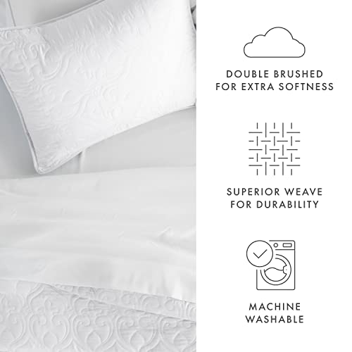 Linen Market 3 Piece White Quilt Queen Size Bed Set - A Lightweight Bedspread & Machine Washable Quilts - Includes Quilted Coverlet And Two Pillow Shams - Perfect Bedding Quilts Queen Size Sets #TOP3