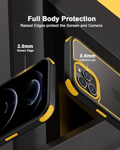 Coque iPhone 12 Pro Max antichoc militaire housse bumper transparent jaune