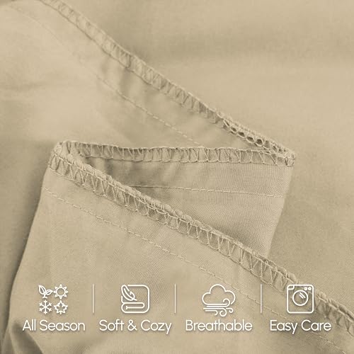 Image of Elegant Comfort Luxury Ultra-Soft 1-Piece Body Pillowcase - 1500 Premium Hotel Quality Microfiber Double Brushed - Wrinkle Resistant, Body Pillowcase Size, Cream
