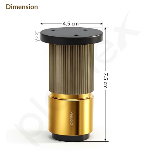 Image of Plantex 3 Inch Sofa Leg for Bed Furniture /Aluminium Sofa Leg for Table /Support Legs /Furniture Leg - Pair of 2 (4 Piece) (DTS-77, Brass Antique & Gold)