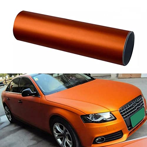 Image of CVANU Air Release Orange Matte Chrome Metallic Car Vinyl Vehicle Wrap CV-64 12''x36''inch