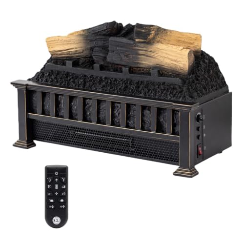 Country Living Electric Fireplace Logs, 20” LED Electric Fireplace Inserts with Infrared Heater, Electric Heater Heats up to 400 Sq. Ft., Remote Controlled Infrared Heaters for Indoor Use, Log Set
