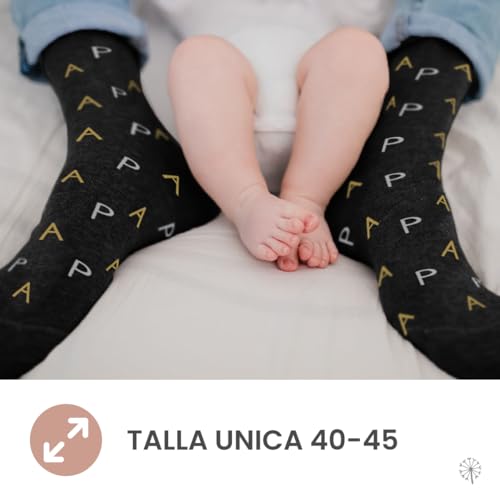 MIMUSELINA Dia del Padre Regalos Originales | Calcetines Papá y Abuelo 100% Algodón 40-45 | Suaves y Cómodos | Regalos Dia del Padre