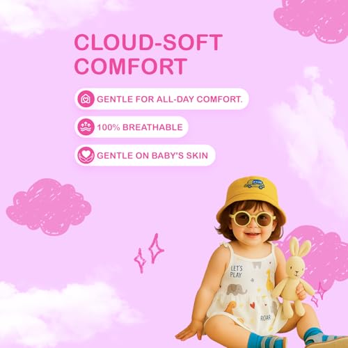 Image of Kidbea Cotton Baby Dress for Girls | Soft Sleeveless Summer Dress for Girl | Cute Printed Newborn Baby Muslin Frocks with Tie-Up Closure