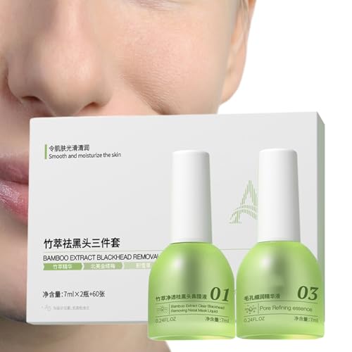 Cleaner de la nariz de los poros | Purificante de la loción facial | Tratamiento de mujeres de hombres astringentes | 7ml+7ml+60 algodones dulces | Elimina las impurezas sin irritantes, perfectas para
