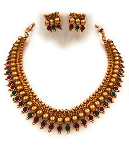 Traditional Temple Jewellery Lakshmi pendant set ruby Pearl Mango Design Mohan mala haram. Latest Wedding Jewellery Necklace for Women and Girls