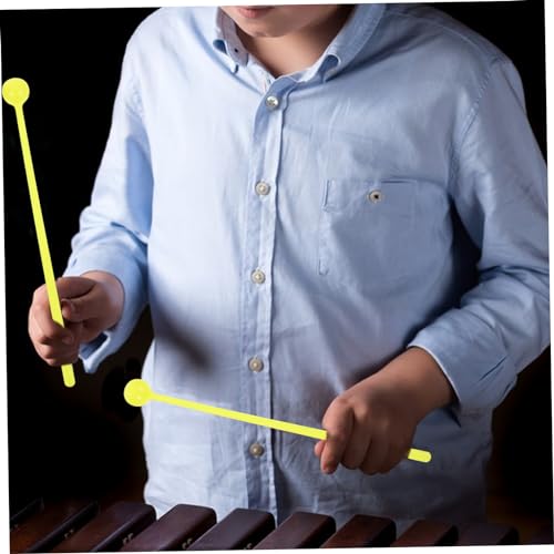 Baquetas para niños y niñas, color amarillo, fabricadas en plástico, tamaño 7.28 x 0.63 x 0.63 pulgadas miniatura 7
