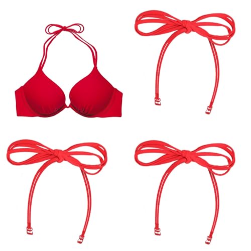 Image of Halter Neck Bra Straps Replacement Swimsuit Bathing Suit Self Tie-knot Adjustable Detachable Spare Bra Straps