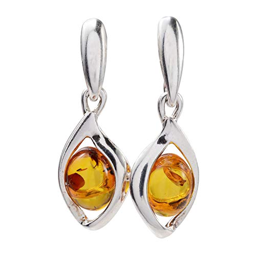 Amber Earrings - Baltic Honey Amber Earrings - Sterling Silver Jewelry Collection