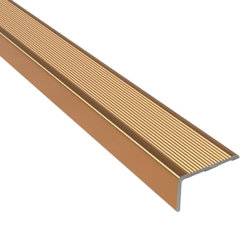 Nez de marche antidérapant en aluminium doré en L 81,3 cm
