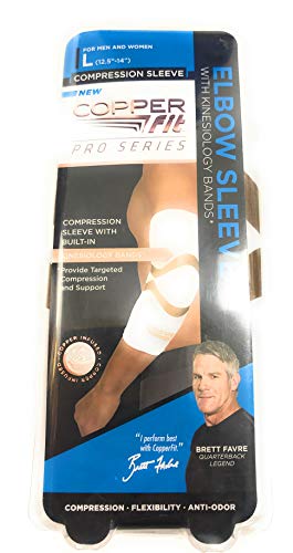 Copper Fit pro Series Elbow Compression Sleeve Large White