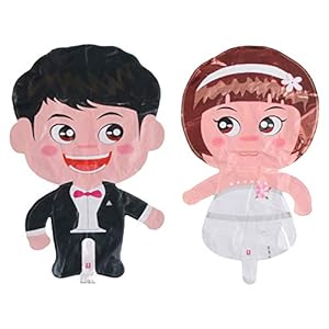 Toyvian 2pcs Folienballons Hochzeits Luftballons Karikatur Braut und Bräutigam Ballon für Hochzeits Geschenk Foto…