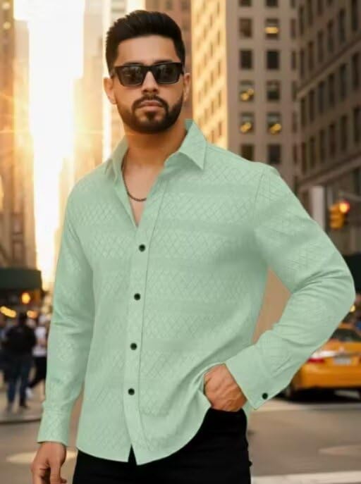 Image of Men's Slim Fit Formal Shirt | Premium Cotton Long Sleeve Shirt for Office, Business & Party