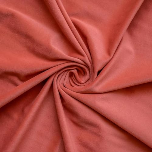 Fabric Mart Direct Rust Plush Velvet Fabric by The Yard,
