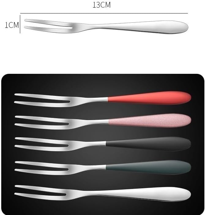 Silverware Set, 1/4/6/8 Pieces Creative Stainless Steel Fruit Forks, Hotel Dessert Forks, Home Fruit Forks，Black/Gold-8 Pieces