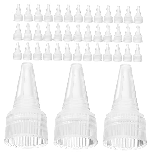 SHINEOFI 1 Juego Tapa De Botella De Pintura De Boca Puntiaguda Dispensador Mini Botellas Gel Plástico Cubretodo Tapón De Botella Tapas De Repuesto Reutilizables Tapas Para Reemplazo 50 Pcs