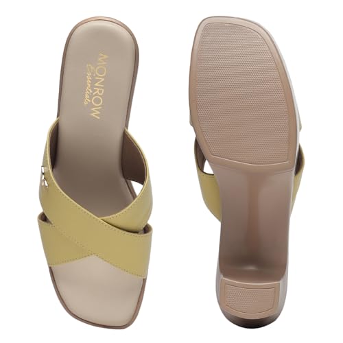 Image of MONROW Fancy and Stylish Trendy and Lightweight Casual Regularwear Vegan Platform Heels For Women and Girls