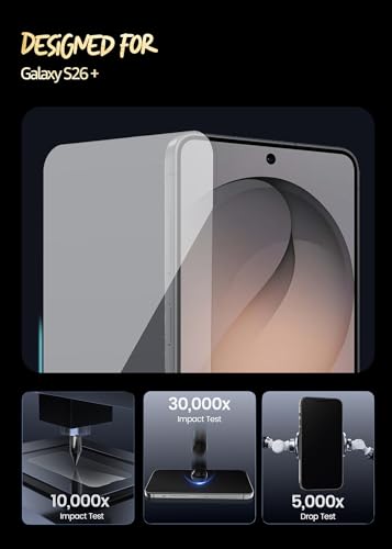 Image of Lensarmor Compatible with Galaxy S26 Plus Screen Protector (1 Pack) - Premium 0.18mm Borderless Tempered Glass, Military-Grade Protection, Ultrasonic Fingerprint Compatible & Case-Friendly