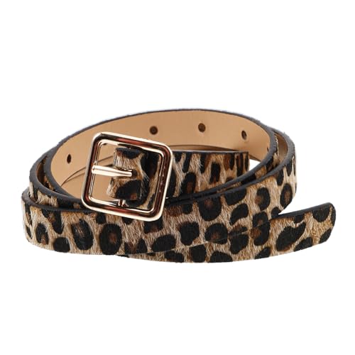 PU leather Belt Leopard Style Women Waist Belt Fashion Pants Belts with Vintage Alloy Buckle for Pants Jeans Dress