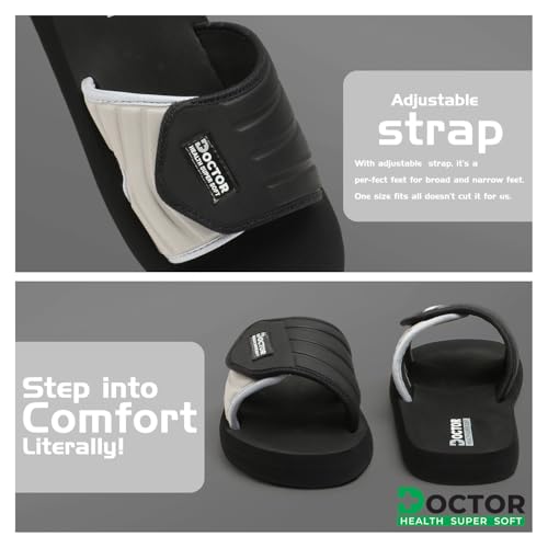 Image of DOCTOR HEALTH SUPER SOFT Men's Casual Slide Slippers | Soft Cushioned EVA Comfort Sandals | Lightweight Anti-Slip Open Toe Slides for Indoor Outdoor Everyday Wear