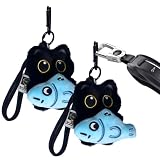 Llavero de gato de felpa, dije de dibujos animados 3D, con peces, llavero de gato, para mochilas, bolsos, niñas, niños, mujeres, adolescentes, bolso