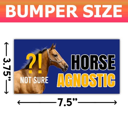 Image of (3Pcs - 7.5x3.75 in) Horse Agnostic Car Bumper Sticker, Funny Quirky Car Decal, Adult Humor Truck Minivan Trailer Vehicle Decoration, Teens Meme Car Accessories, Gift for Family, Friends