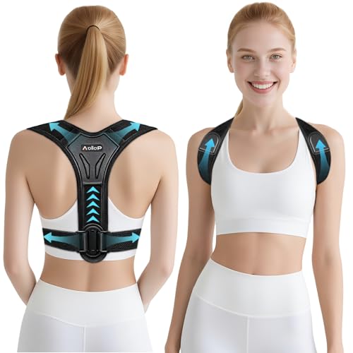 Aollop Posture Corrector for Women and Men, Upgraded Upper Back Brace, Back Straightener with Cushioned Shoulder Pads & Underarm Pain Relief Strap, Adjustable Back Support for Shoulder Neck(30'-37.4') Aollop Posture Corrector for Women and Men, Upgraded Upper Back Brace, Back Straightener with Cushioned Shoulder Pads & Underarm Pain Relief Strap, Adjustable Back Support for Shoulder Neck(30'-37.4')