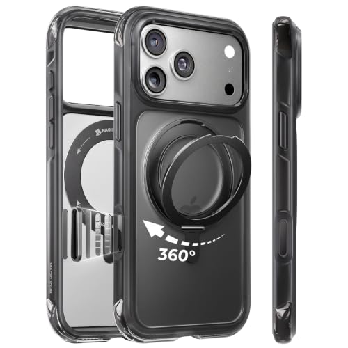 Image of MAGIC JOHN for iPhone 17 Pro Max Case with Stand, Fit for MagSafe Black