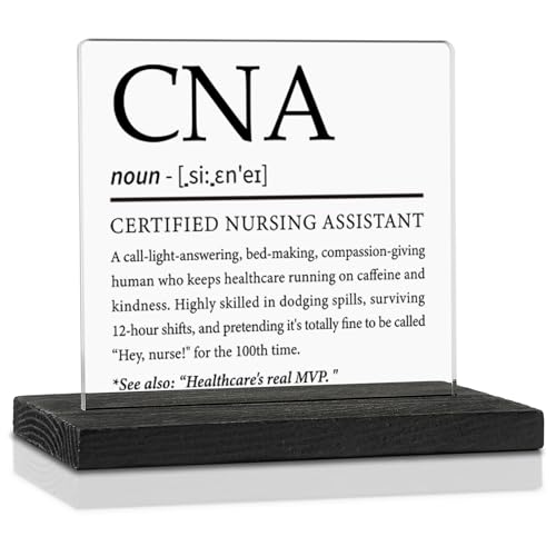 CNA Gift, Certified Nursing Assistant Definition Acrylic Desk Decor Sign