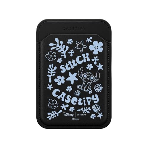 CASETiFY Snappy BioVeg Wallet [Lilo & Stitch Colab/Compatible with Magsafe] - Stitch - Black