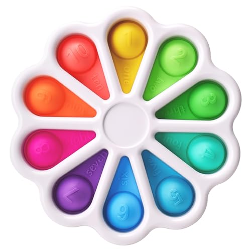Pop Fidget Sensory Toys for Toddlers 1-3 Montessori Toys for 1 2 3 Year Old Toddlers Push and Popping Bubbles Digits Number Learning Sensory Preschool Toy