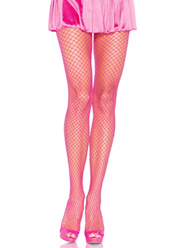 Leg Avenue Women's Spandex Industrial Fishnet Tights, Neon Pink, One Size