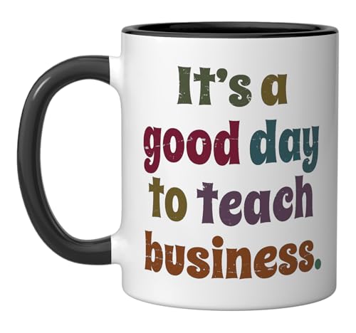 Taza cerámica para profesor negra/blanca 11 oz miniatura 1