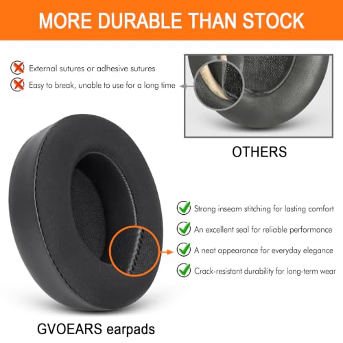 GVOEARS Almohadillas para orejas para Beats Studio 3/2 con gel refrigerante, reemplazo | Cubierta de almohadillas para auriculares Beats B0500 B0501 Over-Ear espuma viscoelástica - Negro miniatura 4