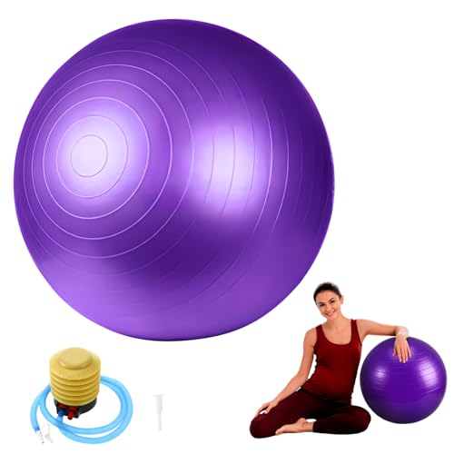 VICASKY Yoga Ball Stability Ball for Core Strength Multi Functional Exercise Equipment Thickened Material Includes Inflator for Yoga and Fitness Routines